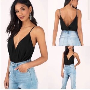 Tobi Buena black surplice bodysuit